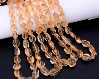 Natural Citrine Nugget Beads: 9x14mm Gemstone Jewelry Making