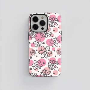 Pink Floral Tough Phone Case: iPhone & Samsung Galaxy