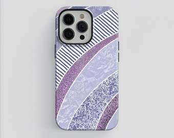 Violet Rainbow Abstract Phone Case: Tough Dual-Layer Case for iPhone & Samsung