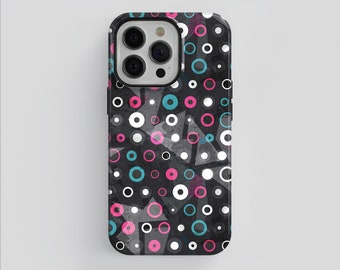 Coque de portable à motif de cercles abstraits, design art moderne