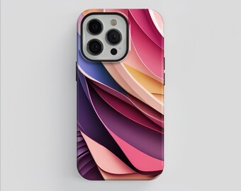 Abstract Purple Pink Modern Art Phone Case: Tough Dual-Layer Case for iPhone & Samsung