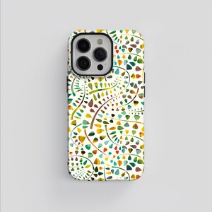 Abstract Botanical Pattern Phone Case: Scandinavian Minimal Art