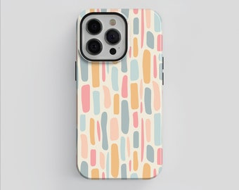 Abstract Pastel Cobbles Pattern Phone Case: Tough Dual-Layer Case for iPhone & Samsung