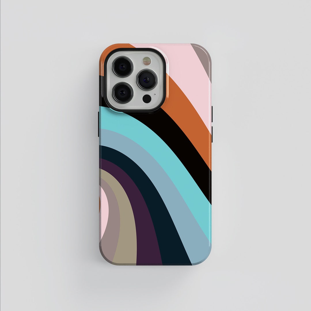 Retro Striped Abstract Pattern Phone Case - Etsy