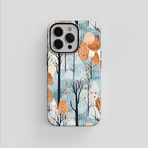 Abstract Forest iPhone & Samsung Case: Scandinavian Nature Design