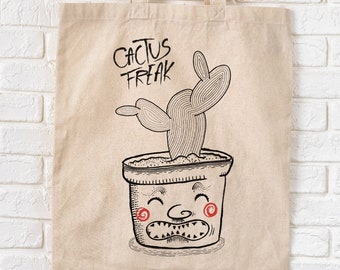 Cactus freak - sac en coton avec imprimé