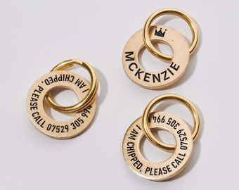 Custom Engraved Pet ID Tag, Personalized Dog Cat Collar Charm