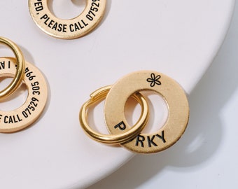 Personalized Pet ID Tag, Custom Engraved Dog Cat Collar Tag