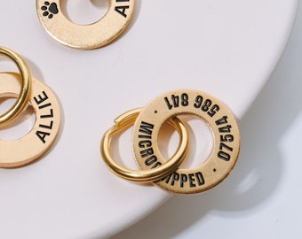 Custom Pet ID Tag, Engraved Dog Cat Collar Charm