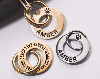 Personalized Pet ID Tag, Custom Cat Tag, Custom Dog Tag, Engraving ID Tag for Dog Cat, Custom Collar Charm For Dog Cat, Gifts For Pet Owner