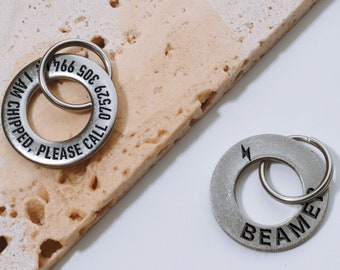 Op maat gegraveerd huisdier-ID-tag, gepersonaliseerd hondenhalsbandlabel