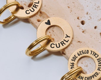 Personalized Pet ID Tag, Custom Engraved Dog Cat Collar Charm