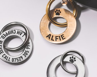 Personalized Pet ID Tag, Custom Engraved Cat and Dog Collar Charm