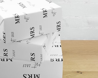 Minimalistisches Braut / Hochzeit Geschenkpapier Blätter - 2025 Braut