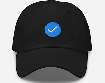 Blaues Häkchen, verifizierter Social Media bestickter Hut, InstaFamous Influencer Baseballkappe