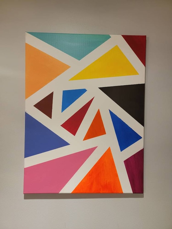 Abstract geometric painting geometric painting canvas painting
