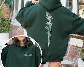 I am no man hoodie. Book lover hoodie. Bookish gift for her. Fantasy book hoodie. Feminist hoodie. Dark academia.