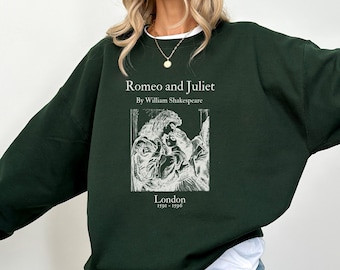 Romeo and Juliet Sweatshirt. Shakespeare sweater. William Shakespeare. Vintage Classical literature. I defy you stars. English teacher.