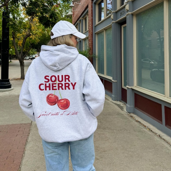 Sour Cherry Hoodie, Cute Aesthetic Girl Hoodie. Artsy Women's