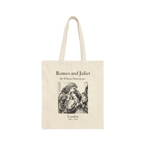 Romeo and Juliet Tote Bag. Shakespeare tote bag. William Shakespeare. Classical literature. Dark Academia tote bag. Book gift. Literature. image 2