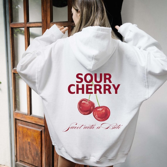 Sour Cherry Hoodie, Cute Aesthetic Girl Hoodie. Artsy Women's