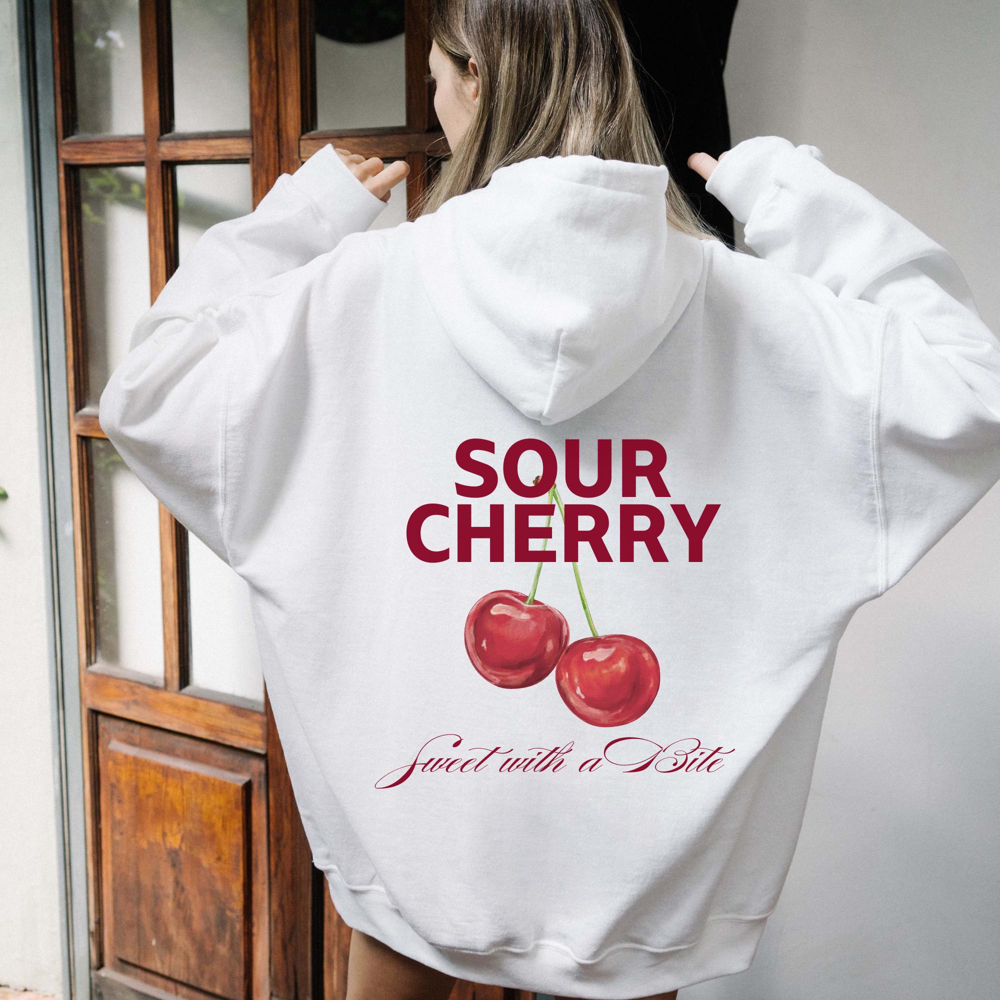 Sour Cherry Hoodie, Cute Aesthetic Girl Hoodie. Artsy Women's