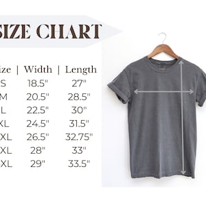 May include: Size chart for a t-shirt with measurements in inches for width and length. Sizes include S, M, L, XL, 2XL, 3XL, and 4XL.