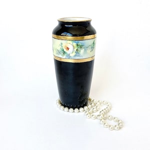 Victorian CT Altwasser Silesia Hand Painted Porcelain Vase w/Pink Roses, Germany, Circa 1900