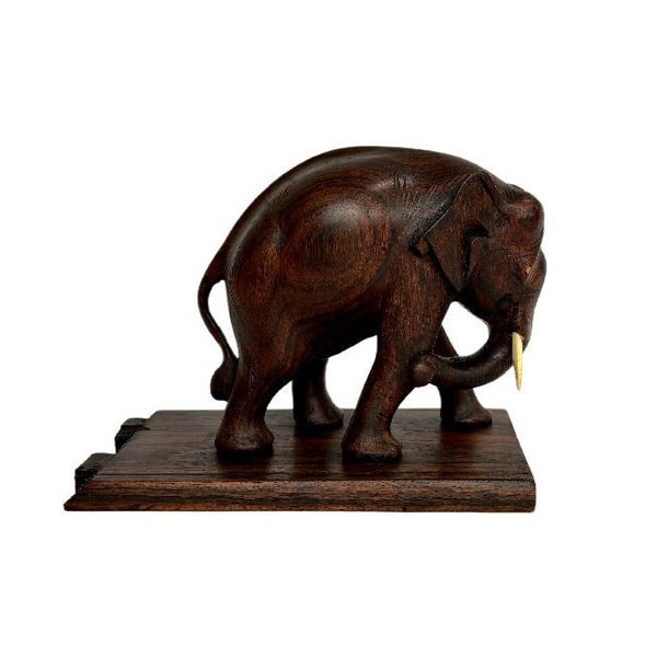 Up-Cycled Architectural Rosewood Elephant Sculpture, Dovetail Half Joint