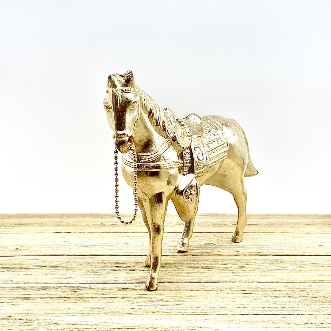 ビンテージ　アンティークの馬の置物 レア！50s〜アメリカアンティーク馬の金属製オブジェテキサス州USA