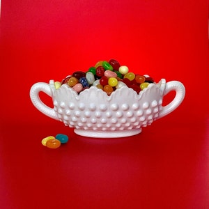 Vintage Fenton Hobnail White Milk Glass Candy, Nut, Trinket, Jewelry Dish
