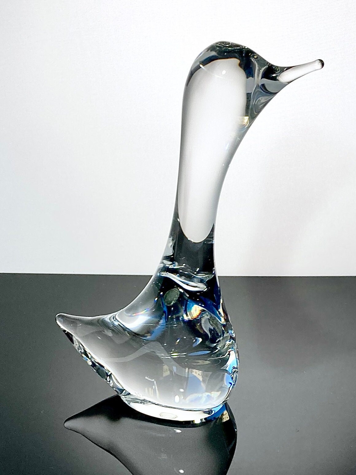 Vintage Mid Century Modern Daum of France Crystal Loon, Bird