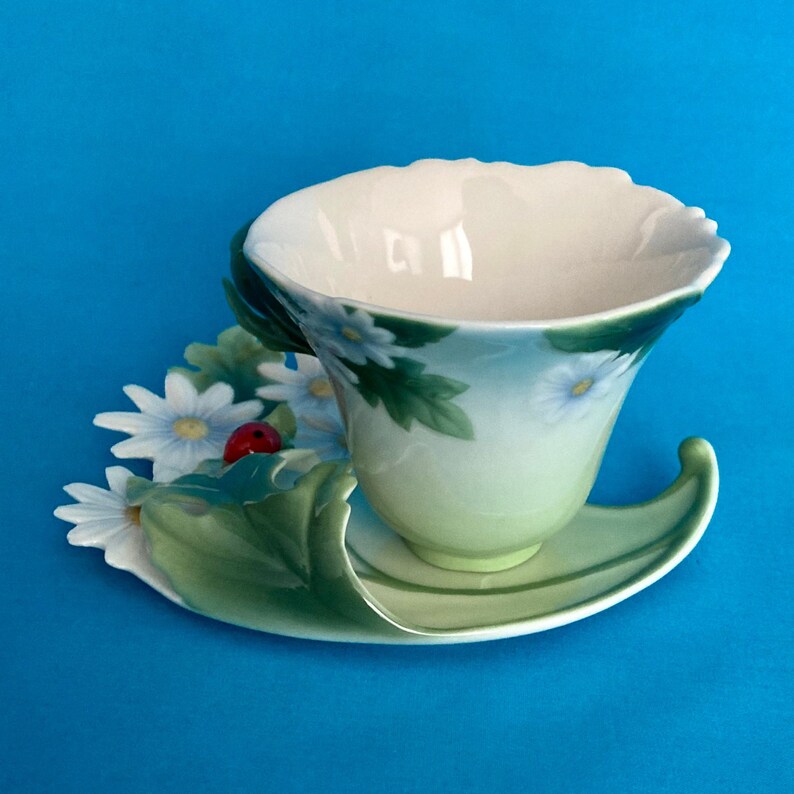 Franz Porcelain Cup, Saucer and Matching Spoon Ladybug Collection Etsy