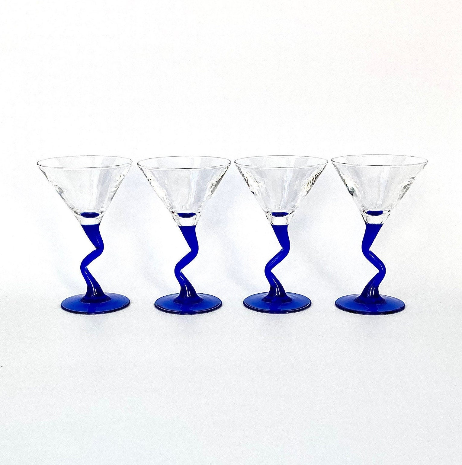 GAC Large Martini Glasses Set of 4 Cocktail Glasses for Martini Set,  Beautiful Colored Martini Glass with Gold Dots, Unique Design Thick Clear Glassware  Martinis 