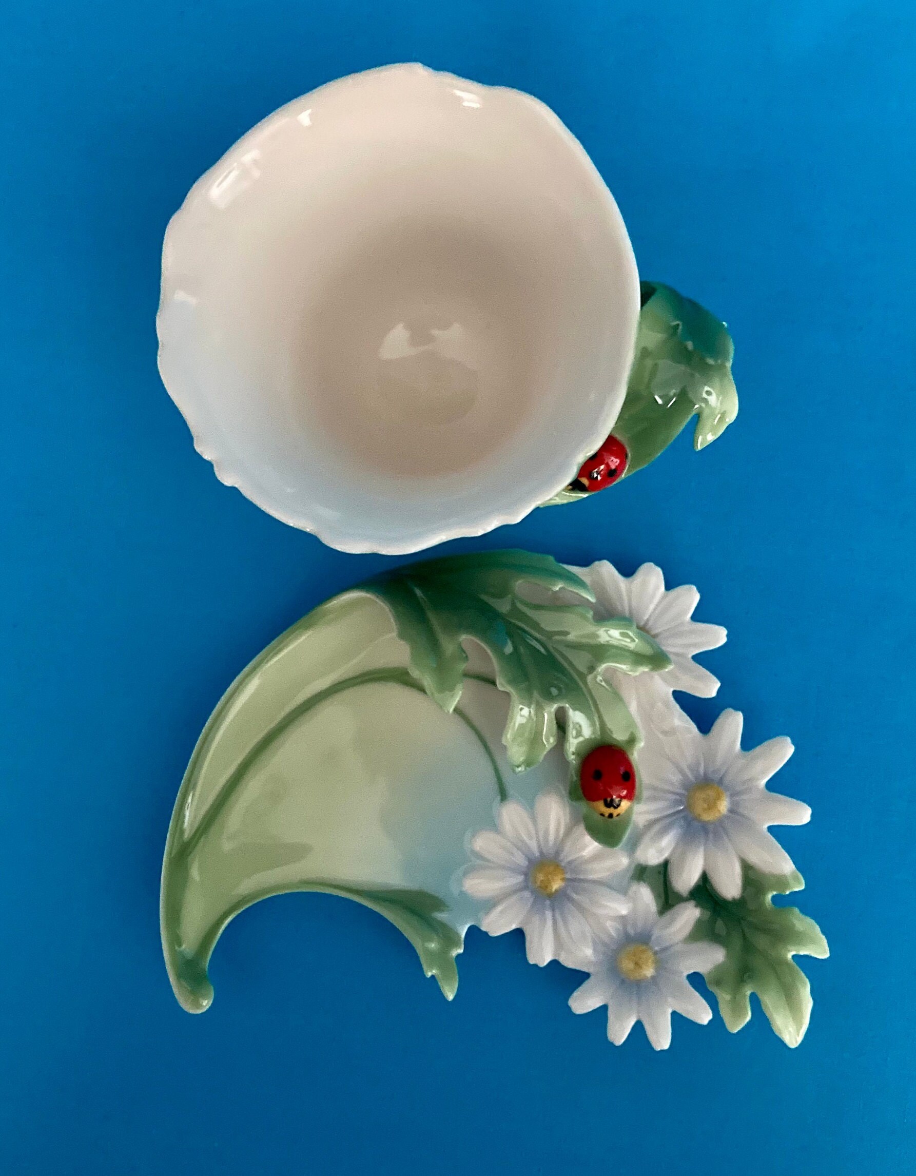 Franz Porcelain Cup Saucer and Matching Spoon Ladybug Etsy