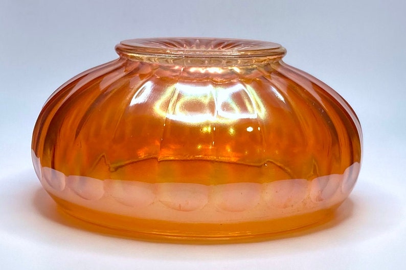 Imperial Marigold Fluted Carnival Glass Bowl Art Deco Circa Etsy