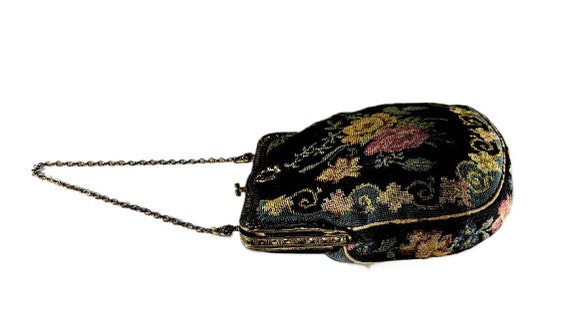 Vintage 1950's Micro Needlepoint Evening Bag Purs… - image 3