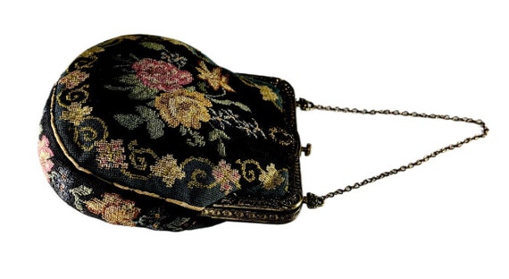 Vintage 1950's Micro Needlepoint Evening Bag Purs… - image 5