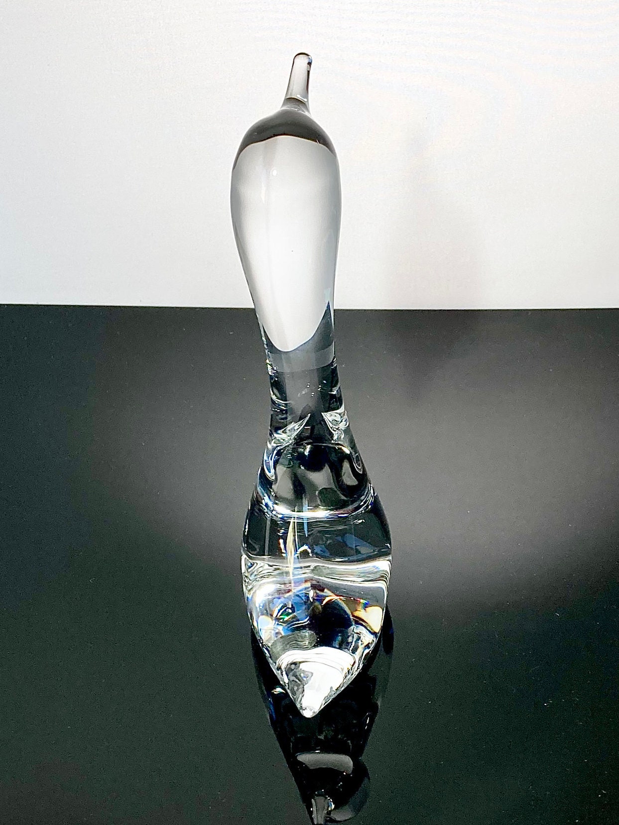 Vintage Mid Century Modern Daum of France Crystal Loon, Bird