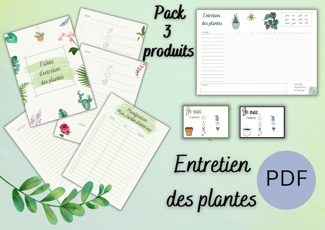 Collection D'autocollants Naïfs Pour L'entretien Des Plantes | Vecteur