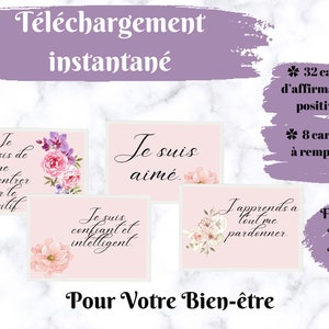 Affirmations Positives À IMPRIMER, Cartes d'affirmation imprimables, Estime De Soi, Motivation, Amour, Confiance, Bien-être.