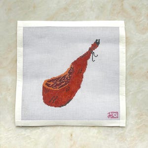 Jamon ibérico | Hand painted needlepoint canvas