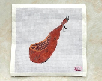 Jamon ibérico | Hand painted needlepoint canvas