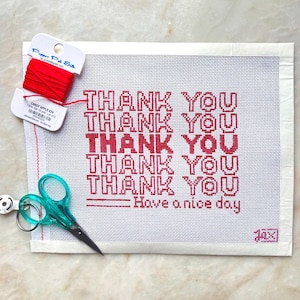Thank you, next | Hand painted needlepoint canvas