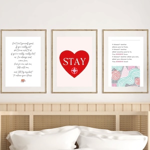 Stray Kids 3 Poster Set Digital Download, SKZ Bang Chan Quote Art, A4 Size, Chan&#39;s Room Don&#39;t Hurt Yourself, You Deserve Love, Stay Fandom