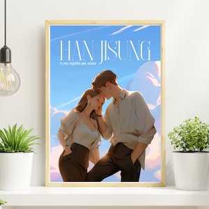 Impresión artística digital del anime Stray Kids Han Jisung, póster de SKZ Han Jisung es mi pareja, juego de tamaños A4 y A5, Kpop romántico