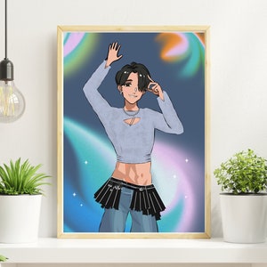 Impresión artística digital de Stray Kids Han Jisung, póster SKZ LALALALA, juego de tamaños A4 y A5, decoración de Kpop Anime