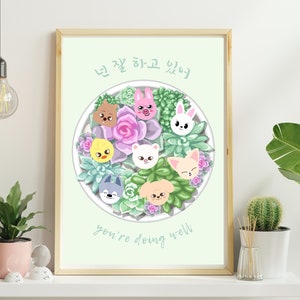 Stray Kids Grow Up Art, Poster Skzoo, Download digitale, SKZ stampabile, Set dimensioni A4 e A5, Piante grasse, Stampa musicale Stray Kids, Kpop
