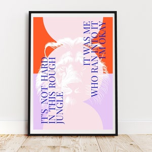 Stray Kids Miroh Art Print Digital Download, SKZ Music Poster, A4 and A5 Sizes Set, Minimalist Lion Orange and Purple, Kpop Wall Decor