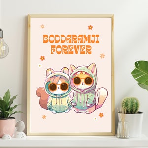 Impresión artística digital con gafas de mandarina de Minsung de Stray Kids, póster de Han Jisung y Lee Know de SKZ, Boddaramji Forever, juego de tamaños A4 y A5